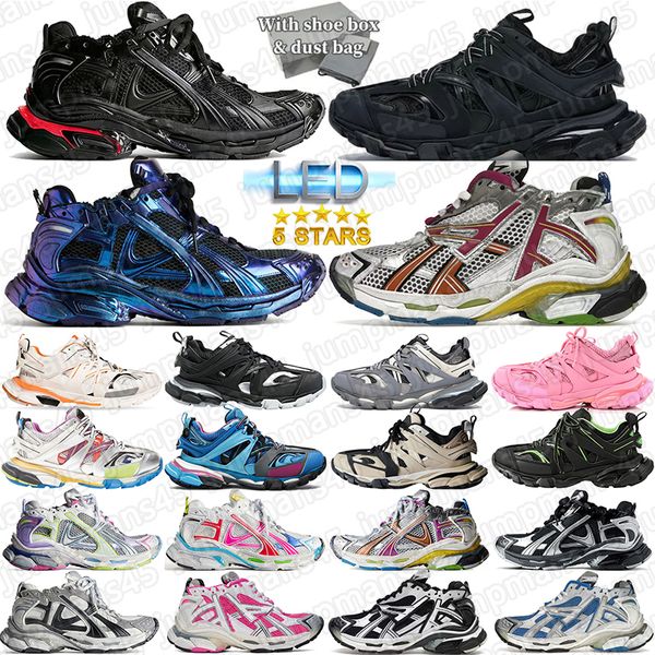 Top Quality Track Led Runners Designer Shoes Tracks 3 3.0 mens loafer womens Platform Sneakers Multicolor Luxury Paris Gomma Leather Extraordinary Trainers With box - Shoes & Accessories - kalmora