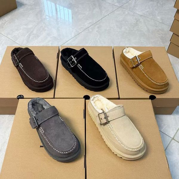 New Designer Evelina Clogs Tasman Slipper Winter Warm Slides Women Backless Loafers Goldenstar Platform Mules Boots Slippers Cozy Slip On Shoes 1179 - Shoes & Accessories - kalmora