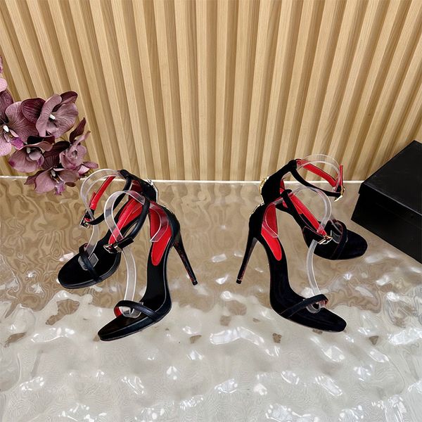 Designer Fashion Women Pointed Toe Dagger Stiletto Sandals Open Heel Suede High Heels Summer Open Heel High Heels 998 - Shoes & Accessories - kalmora