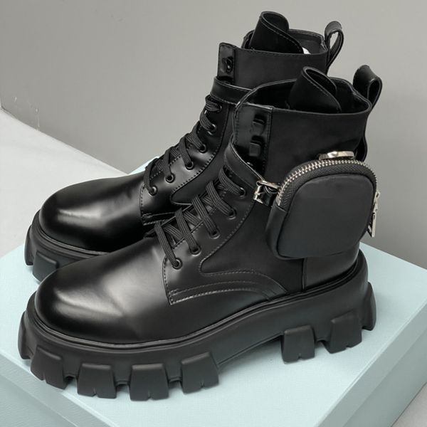 Designer Men Women Rois Ankle Boots Platform Martin Booties Real LeatherWith Removable Pouch Black Lady Outdoor Booties Shoes With Box High Quality 43 - Shoes & Accessories - kalmora