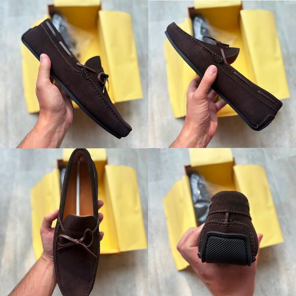 Designer Men Suede Bow Slip On Driving Loafers Low Top Oxford Shoes Soft Flat Moccasin Shoes Comfort Daily Walking Casual Business Footwear High Quality 948 - Shoes & Accessories - kalmora