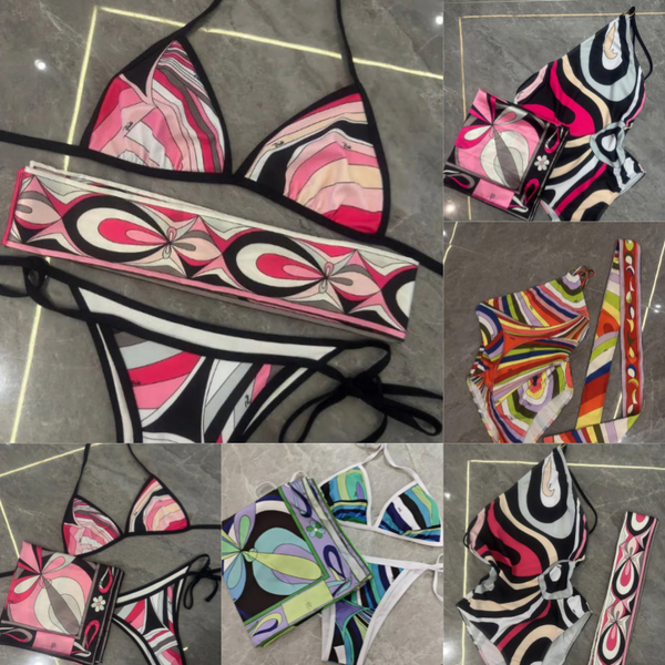 Women's Retro Geometric Abstract Print Swimwear Beach Vacation Bathing Suit Stretchy Quick-Dry Swimsuit - Apparel - kalmora