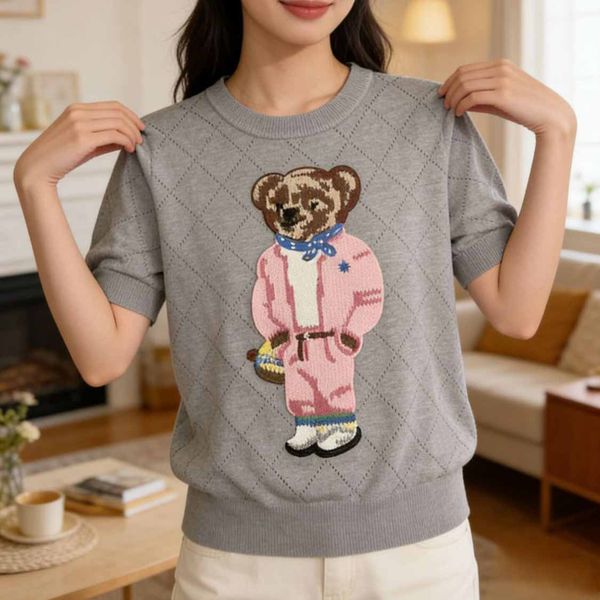 39 Styles Womens Designer Bear T Shirt Luxury Knit Tshirts Short Sleeve Summer Clothes Women Casual Fashion Tops Tee Shirts S-XL - Apparel - kalmora