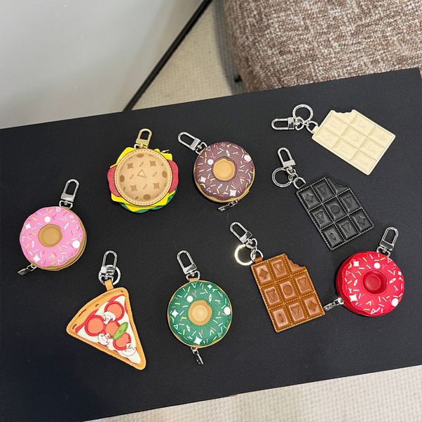 Keychain Designer Burger Donut Lanyard Characters Keychain Fashion Chocolate Floral Pattern Handmade Leather Hanging Rope Men Keychain Women Headphone Keychain - Fashion Accessories - kalmora