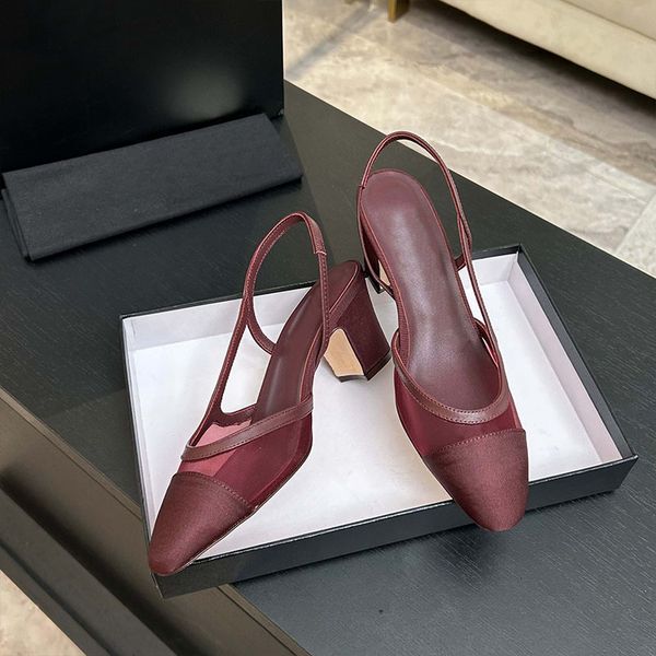 Free Shipping 2026 New Arrival Women 10A Mesh Ballet Flats Designer Bow Slingback Pink Party Dress Pumps 1058 - Shoes & Accessories - kalmora