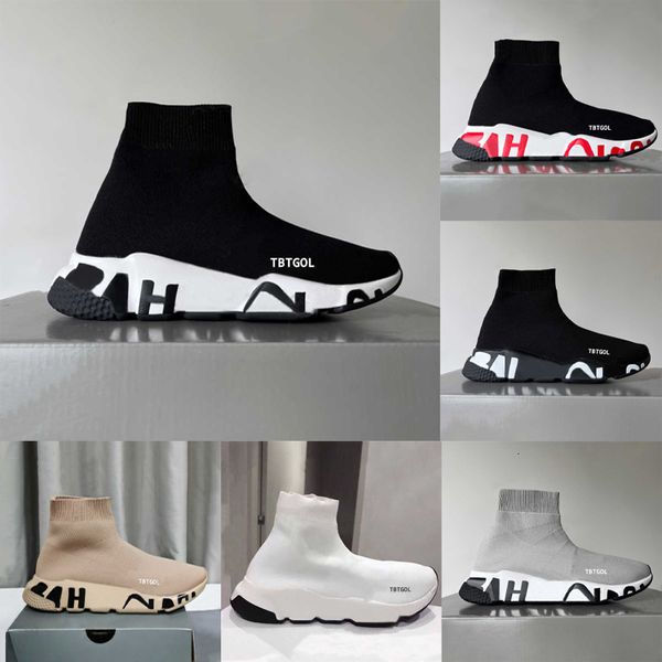 Designer Casual Shoes Sock Sports Trainers 1.0 2.0 3.0 Lace-up Trainer Luxury Women Men Nude Glitter Graffiti Runners Sneakers Socks Boots Knit Outdoor Free Shipping 017 - Shoes & Accessories - kalmora