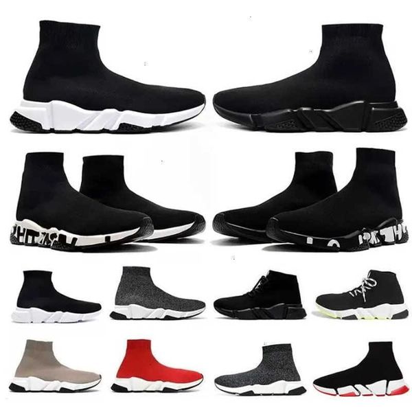 26S Hot Knit Sock Platform Sneakers Casual Sports Trainers 1.0 2.0 3.0 Lace-up Boots Luxury Unisex Glitter Runners Graffiti Outdoor Walking Shoes NO017 - Fashion Collection - kalmora