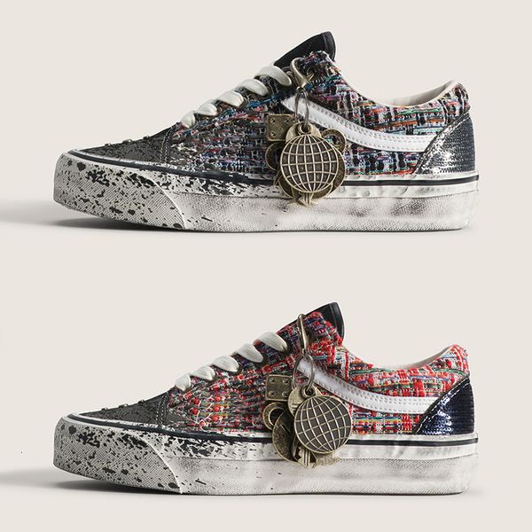 2026 Men Canvas Shoes Luxury Pearlized Sneakers Pearls Design Trainers Old Sports Casual Shoes Lace-Up Walking Shoe 1083 - Shoes & Accessories - kalmora