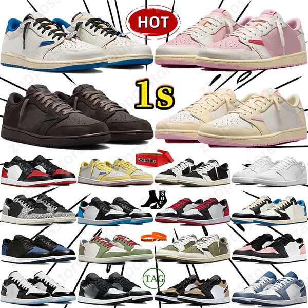 Designer for Men Women 1 1s Basketball Shoes Sneakers Black Phantom Tropical Pink Sail Medium Olive Outdoor Sports Trainers Sneaker Original Box EUR 36-45 - Shoes & Accessories - kalmora
