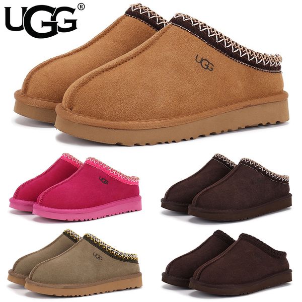 UGG Women's Tasman Slippers Tribal Whipstitch Trim Suede Shearling Lined Slip On Indoor Outdoor Winter Mule Slides Multiple colors - Shoes & Accessories - kalmora