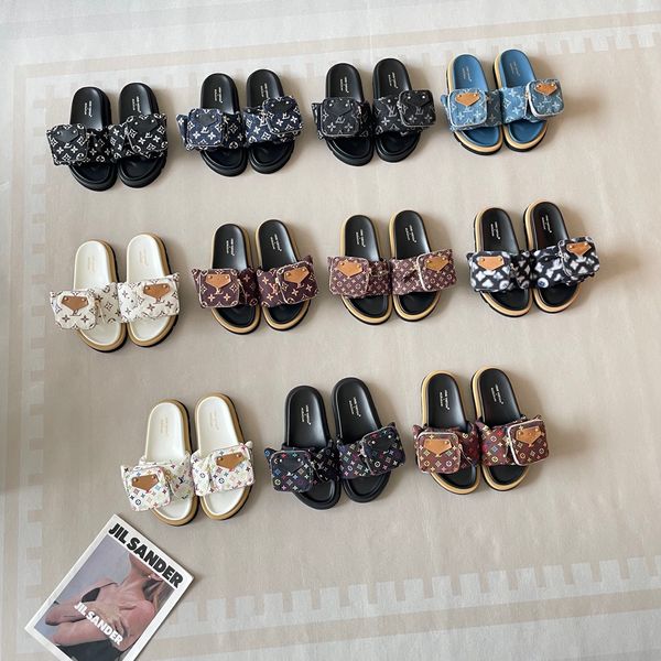 LV X Takashi Murakami Pool Pillow Comfort Mini Bag Decor Strap Platform Slide Sandals For Women Non Slip Thick Sole Casual Beach Vacation Slippers Multiple colors - Shoes & Accessories - kalmora