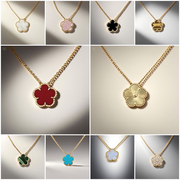high quality clover necklace designer jewelry women gold necklace 15mm one motif flower necklace mother of pearl pendant pearls necklace gold designer necklace - Jewelry - kalmora