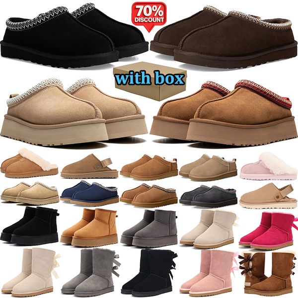 with box designer boots women winter tasman tazz slippers australia snow fur boot platform booties mens comfortable warm shoes classic mini ankle - Shoes & Accessories - kalmora