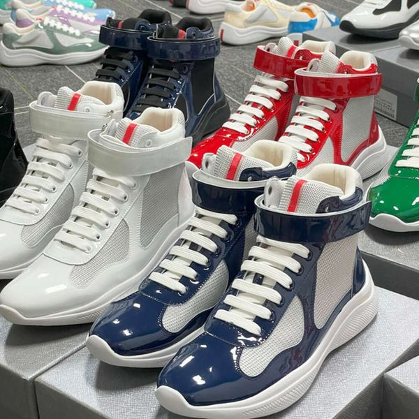 Big Size EU49 Men Boots America Cup Sneakers Designer Boot High Top Casual Shoes Patent Leather Women Booties Mesh Runner Trainers Outdoor Training Shoes 53 - Shoes & Accessories - kalmora