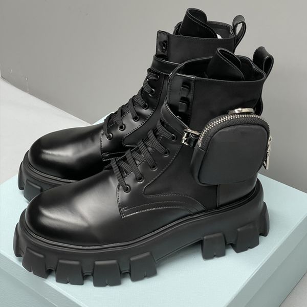 Designer Ankle Boots Women Rois Boots Platform Booties Leather And Suede Combat Knight Sneakers Trainers NO43 - Shoes & Accessories - kalmora