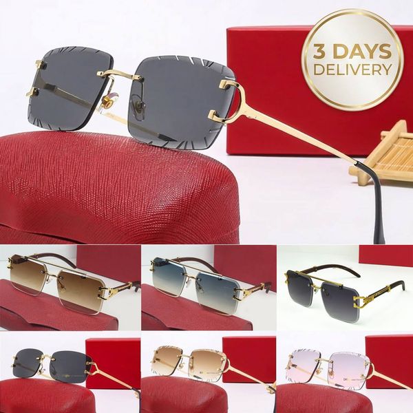 With Box Luxury Men Sunglasses for Women Designer 7234 Diamond Cut Lenses Gold Frame Square Buffalo Sun Glasses UV400 Outdoor Driving Shades 3-7 Days Fast Delivery - kalmora