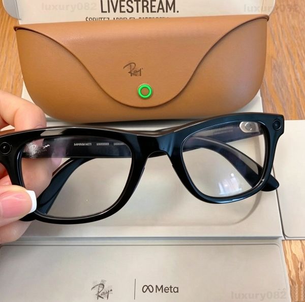 META Glasses RB With Camera Sunglasses Bluetooth Call Anti Shake HD Camera with Video Recording Dual Mic Reduction AI Smart Sunglasses with Charging Case - Bags, Shoes & Accs - kalmora