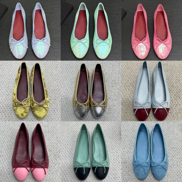 26 Womens Designer Shoes Ballet Flats Loafers colorful suede leather Mesh Dress Shoes Dolly Ballerine Flat Fashion Bow Sandals Slides Bridal Wedding Shoes 1205 891 - Shoes & Accessories - kalmora