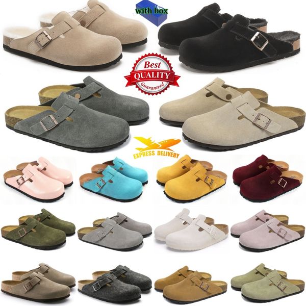 With Box Designer briskenstockk Clogs Sandals clog Slippers Cork Flat High Quality Fashion Summer Genuine Leather Slide Favourite Beach Casual Shoes Women Men - Shoes & Accessories - kalmora