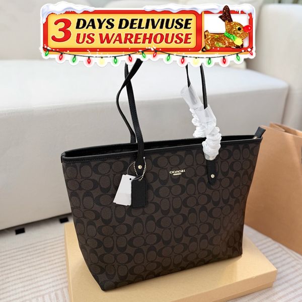 Black Friday Specials tote bag Designer Bag Shoulder Bag Handbag City Classic Brown and Black Bag Classic coated monogram canvas Smooth leather trim Bag Commuter Bag - Bags, Luggage & Accessories - kalmora