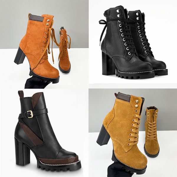 2026 New Designer Star Trail Ankle Boots Women High Heels Boot Classic Martin Desert Boots Girls Lady Suede Leather Boots Print Letter Platform Boot Shoes 013 - Shoes & Accessories - kalmora