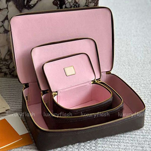 Designer Makeup Bags Storage Box Fashion Vintage Travel Cases Bag Zipper Leather Luxury Pink Ladies Cosmetic Jewelry Box - Bags, Luggage & Accessories - kalmora