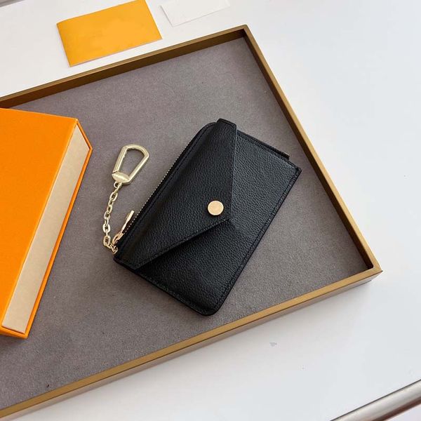 Designer wallet key chain pouch women Card Holder keychain Fashion purses embossed leather purse credit card mini wallets lady short money clutch bag with box PRPU - Bags, Luggage & Accessories - kalmora