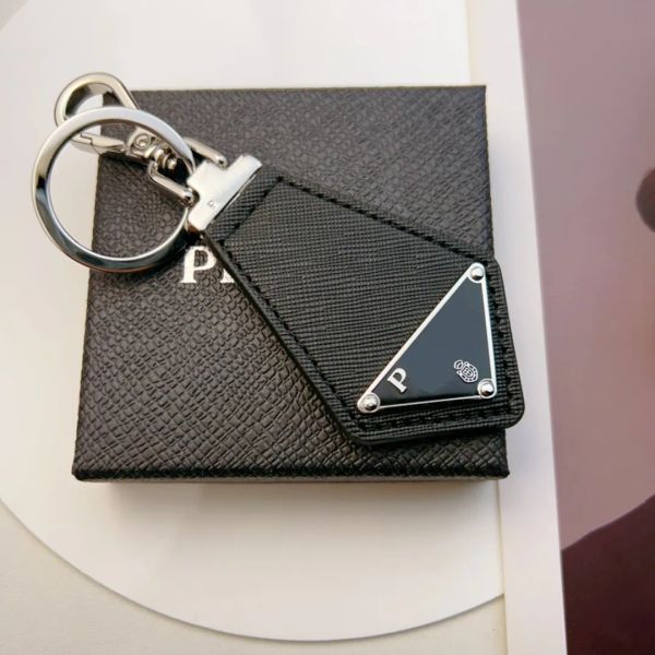 Pra Designer Triangle Chain Leather Temperament Versatile Style Fashion Design Keychain Top Quality Christmas Gift WITH BOX C28 - Fashion Accessories - kalmora