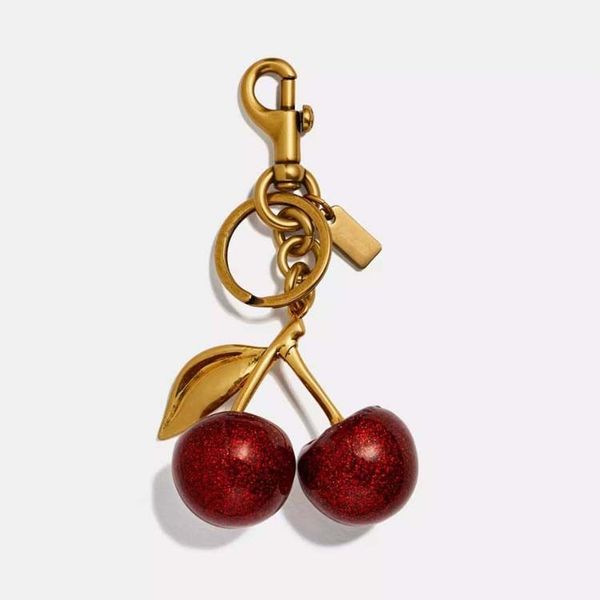 Little Charm, Big Smile Charm Women Key Rings keychain with box Retro-Cool Cherry In Glittery Resin Clip it To Favorite f Keys For Refreshing Style key chain Lanyards - Fashion Accessories - kalmora