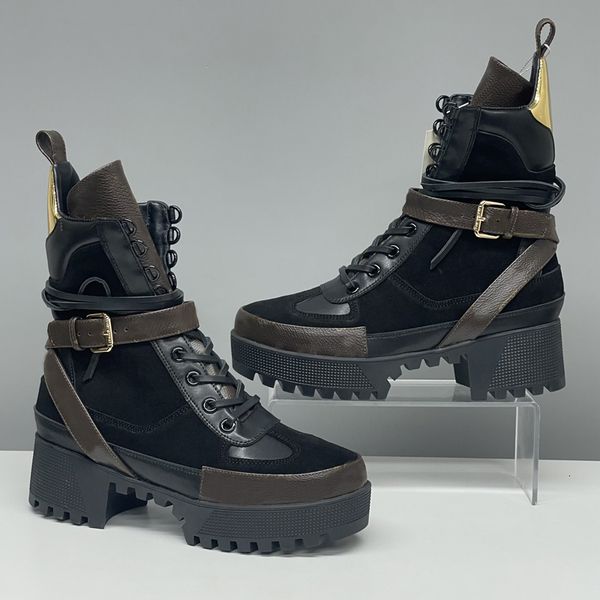 EU42 Designer Women Boots Winter Martin Boots Classic New Low High Heels Boots Vintage Print High QualityAnkle Boots Desert Boot Snow Shoes Winter Shoes 013 - Shoes & Accessories - kalmora