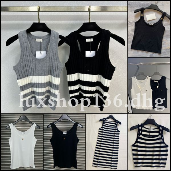 Fashion Designer Top Women Knitted Metal Letters Tank top Summer Fashion Clothing - Apparel - kalmora