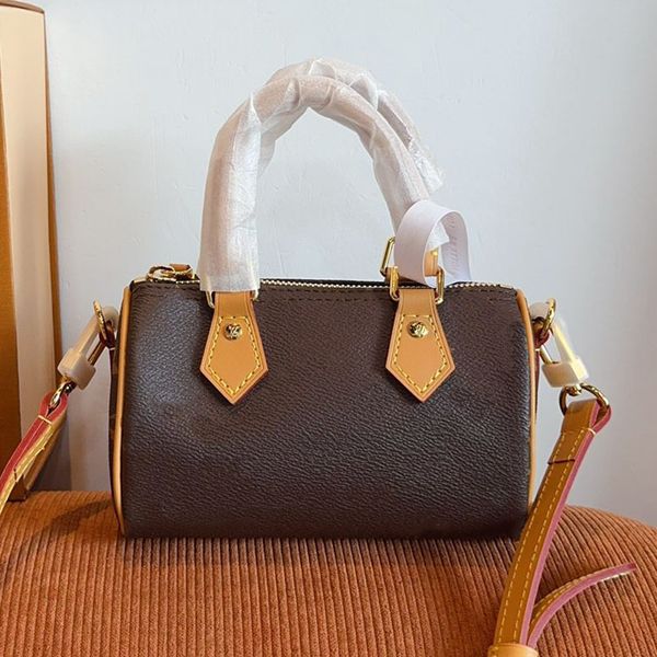 Shoulder Bags Top Designer Mini Nano 16cm Shoulder Bag Women Leather Denim Crossbody Luxury Brand Embossed Tote Purse Brown Flower Handbag billfold98 - Bags, Luggage & Accessories - kalmora