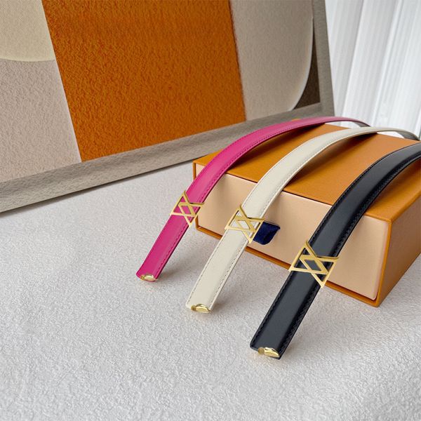 Reversible Designer Belt Genuine Leather Belts for Women Narrow Style Width 2cm Classic Ladies Smooth Buckle Black Pink Beige Waistband - Fashion Accessories - kalmora