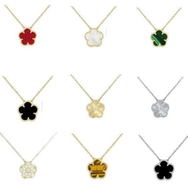 5 flower jewelry luxury designer necklace clover necklace women mother of pearl diamond stainless steel chain plated gold pendant silver wedding necklaces woman - Jewelry - kalmora