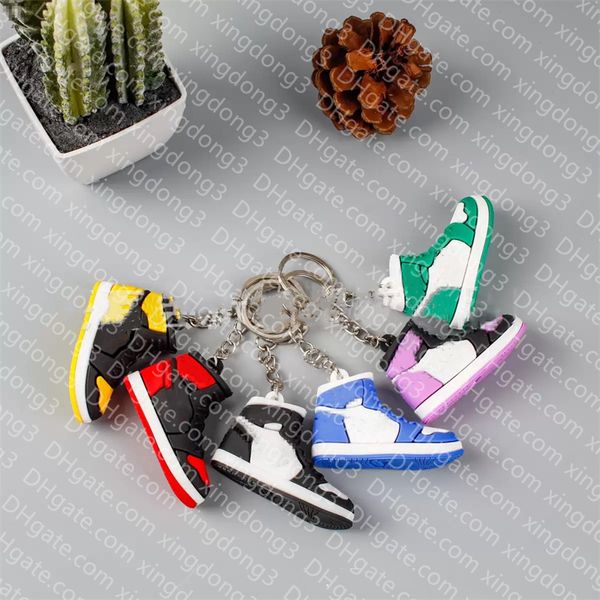 Wholesale keychain Designer keychain bag charm Mini Silicone Sneaker key chain Men Women Kids Key Ring Gift Shoe Keychain Handbag Chain Basketball Shoe Key Holder 25 - Fashion Accessories - kalmora