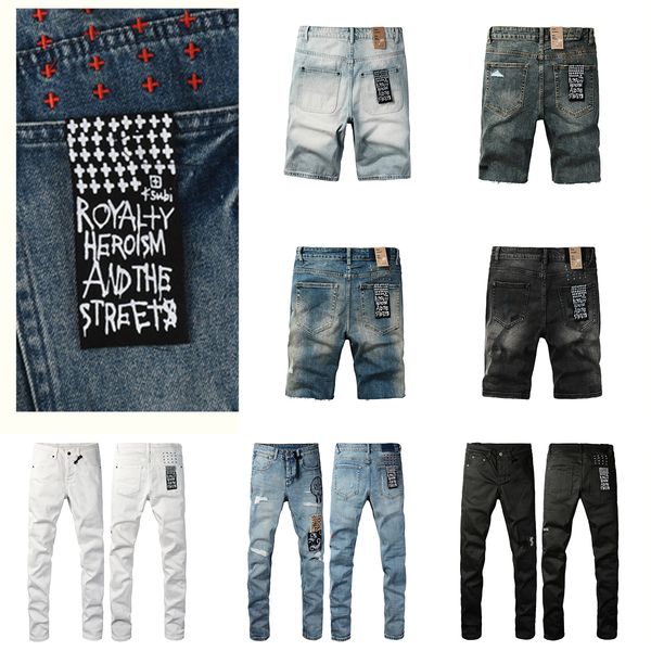 designer KSUBI jeans for mens jean ksubi short pants men trends distressed black ripped biker slim fit motorcycle sweatpants - Apparel - kalmora