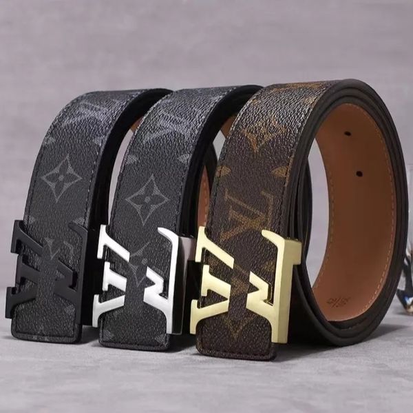 Casual mens belt Fashion Mens belt womens designer belt Daily business leather belts Metal smooth buckle ceinture Size 100cm-125cm optional Box With Box - Fashion Accessories - kalmora