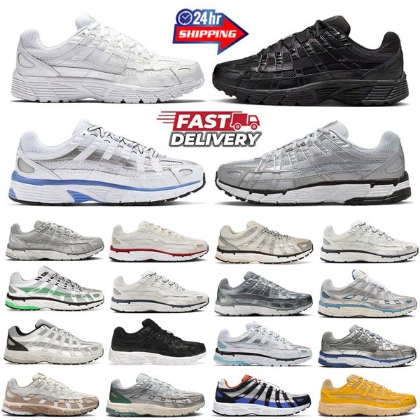 Casual Shoe Mens Women P6000 Shoes P 6000 Designer for Men Sneakers Black White Metallic Silver Gold Grey Racer Blue Womens Outdoor Sports Trainers 36-45 - Shoes & Accessories - kalmora