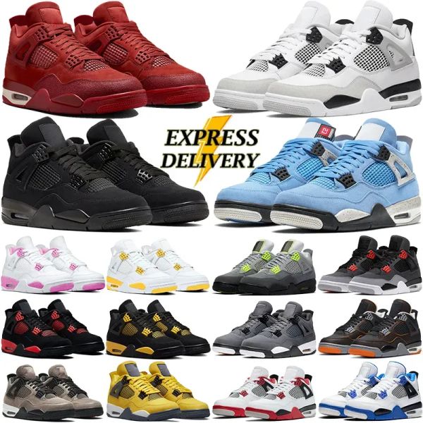 Designer Shoes 4 Basketball Shoes For Men Women 4s Sneaker Military Black Cat Pine Green White Oreo Red Thunder Unc Bred Cacao Medium Olive Sail Mens Trainers Sports - Shoes & Accessories - kalmora