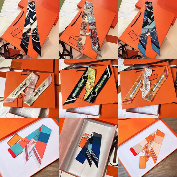 Fashion Designer Scarf Luxury Printed Letter Silk Scarf Women's Handbag Scarf 20 Colours Size 5 x 90cm - Fashion Accessories - kalmora